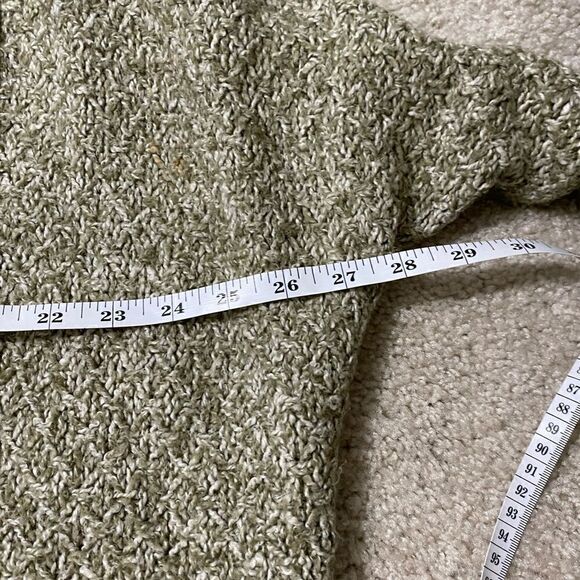 Angel of the North Womens Green/White Dolman Sleeve Open Cardigan Sweater - Picture 5 of 8